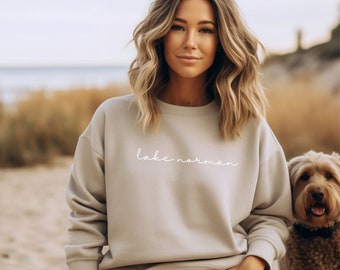 Sudadera Lake Norman, sudadera Lake con cuello redondo, ropa para barcos, Lake Norman Carolina del Norte, camisa Lake Life