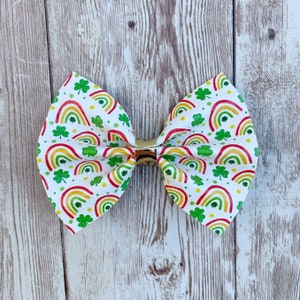 Trébol Para el cabello, Rainbow Hair Clip, St Patricks Day Hair Bow, Accesorio para el cabello para niñas, Diadema para recién nacidos, Regalo del Día de San Patricio
