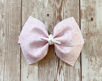 Pink Hair Bow, Pastel Hair Clip for Toddler, Spring Hair Bow for Baby, Easter Basket Stuffer, Easter Gift for Girls, Paisley Bow