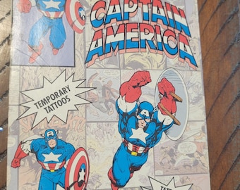 1993 Captain America Temporary Tattoo New Old Stock Rare Collectible