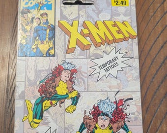 Vintage 1993 X-Men Rogue Temporary Tattoo - Jim Lee Art