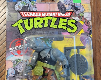 1990 TMNT Rocksteady Vintage Teenage Mutant Ninja Turtles Action Figure Unopened
