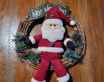 Guirlanda de Papai Noel para pendurar na porta - Decoração de Natal muito original dos anos 90