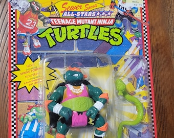 1991 TMNT Shell Slammin Mike Rare Foreign Card Bilingual Sewer Sports Vintage Teenage Mutant Ninja Turtles Action Figure New Old Stock
