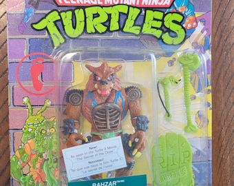 1990 TMNT Rahzar Cartão Multilíngue Canadense Raro Sem Furos Figura de Ação Vintage Tartarugas Ninja