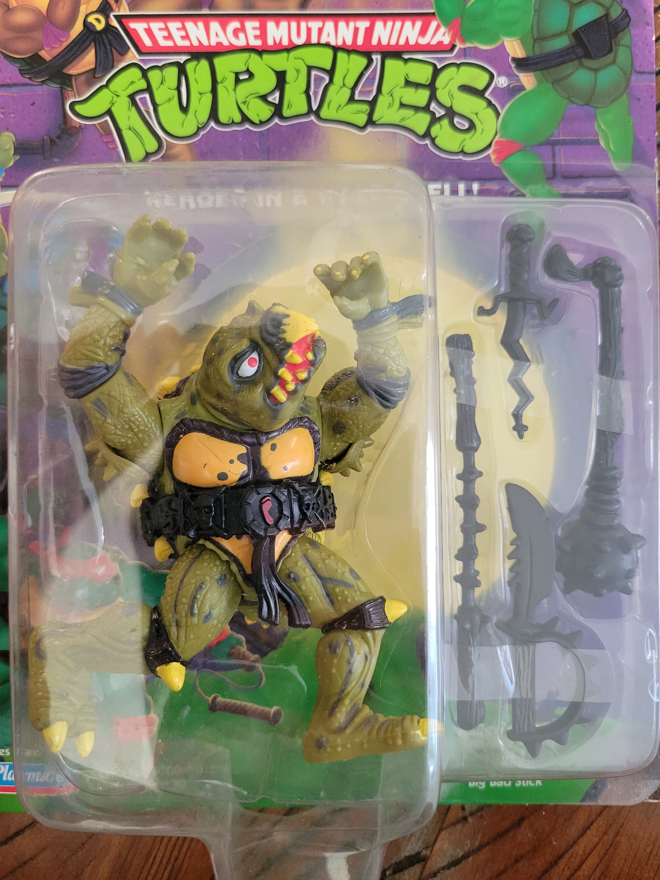 1998 TMNT Tokka Purple Card Reissue hard to find Vintage Teenage Mutant Ninja Turtles Action Figure Unopened Original