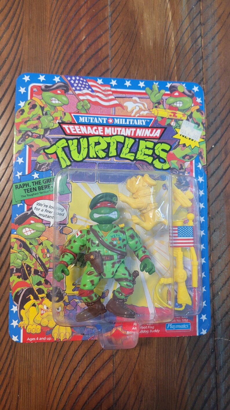 1991 TMNT Raph the Green Teen Beret Mutant Military Vintage Teenage ...