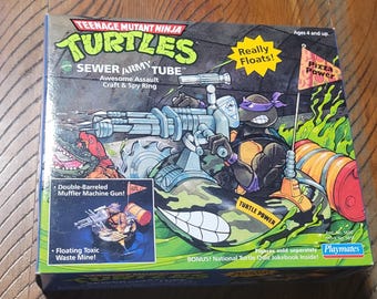 Veículo tubular do exército de esgoto das Tartarugas Ninja de 1989, vintage, lacrado, novo em estoque antigo.