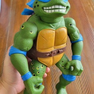 1992 TMNT Giant Movie Star Leonardo 12 "Suelto Sin arma Vintage Teenage Mutant Ninja Turtles Figura de acción