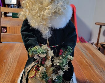 Enfeite de Papai Noel para árvore de Natal dos anos 90, da Jc Penny, artigos de decoração natalina vintage.