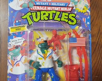 1991 TMNT Midshipman Mike Action Figure, Unpunched New Old Stock