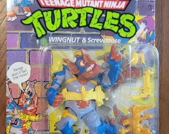 1990 TMNT Wingnut and Screwloose Unpunched Vintage Teenage Mutant Ninja Turtles Action Figure