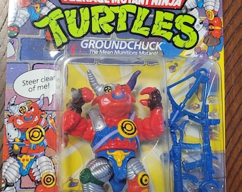1991 TMNT Groundchuck Vintage Teenage Mutant Ninja Turtles Action Figure Unopened Original