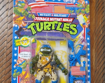 1990 TMNT Lieutenant Leo Mutant Military Unpunched Vintage Teenage Mutant Ninja Turtles Action Figure