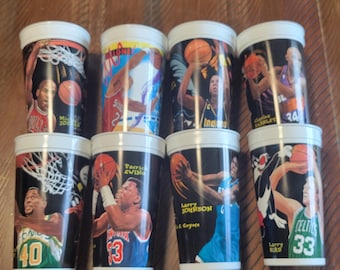 1995 McDonald's NBA Plastic Cups 7 Vintage Rare Sold Together + 1 1993 Moses Malone Cup