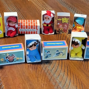 1970s Little Miss Matchpack Match Box Dolls With Original Boxes Group Bundle Lot Of 7 Sold Together
