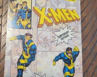 1993 X-Men Cyclops Temporary Tattoo New Old Stock Rare Multiples Avail Jim Lee Art