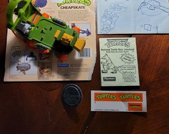 Vintage 1988 TMNT Cheapskate, Card Cutout, Instructions, Jokebook