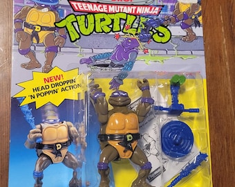 1991 TMNT Head Droppin Don Vintage Teenage Mutant Ninja Turtles Action Figure Unpunched New Old Stock