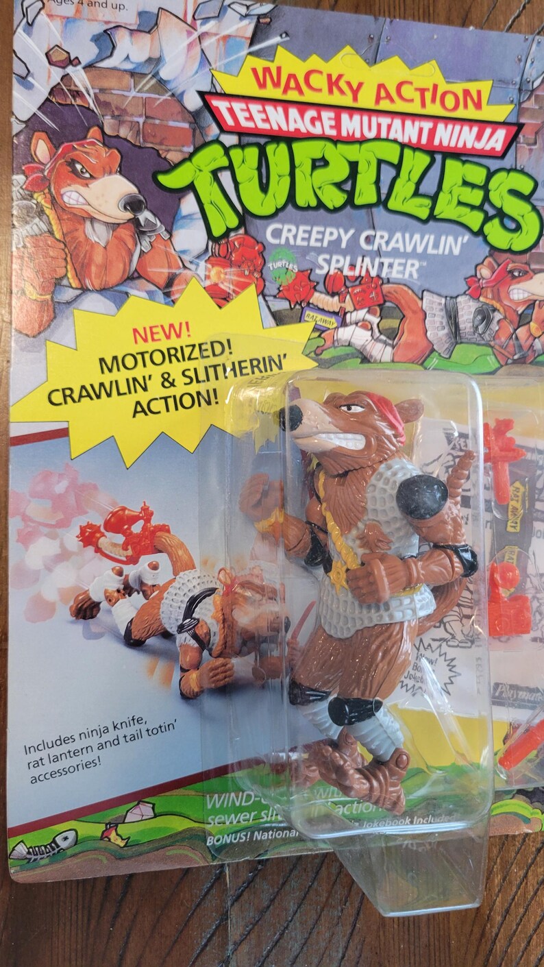 Wacky Splinter 1990 TMNT Creepy Crawlin Splinter Wacky Action Vintage Teenage Mutant ...
