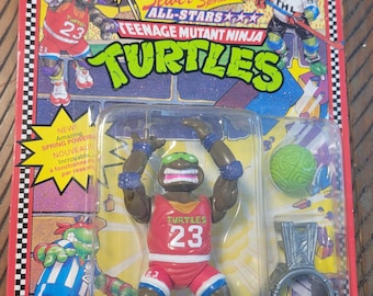 1991 TMNT Slam Dunkin Don Sewer Sports RARE Multi Language Unpunched Card Vintage Teenage Mutant Ninja Turtles Action figure New Old Stock