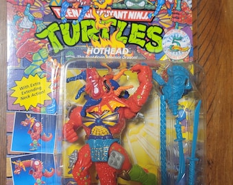 1992 TMNT Hot Head Vintage Action Figure Teenage Mutant Ninja Turtles Mint Condition Bubble Came Off Card In Shipping Box Unpunched Card
