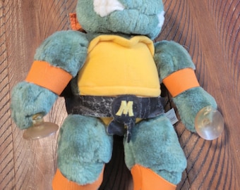 1988 TMNT Michaelangelo Plushy Stuffed Animal Teenage Mutant Ninja Turtles Vintage Survivor
