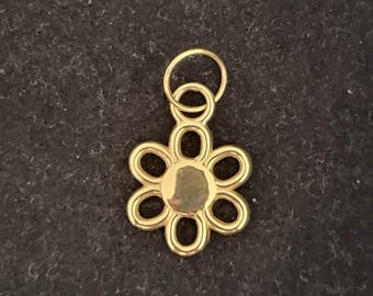 ★daisy★✾14kgf 14K Gold Daisy Necklace, Gold Flower Pendant, Yellow and White