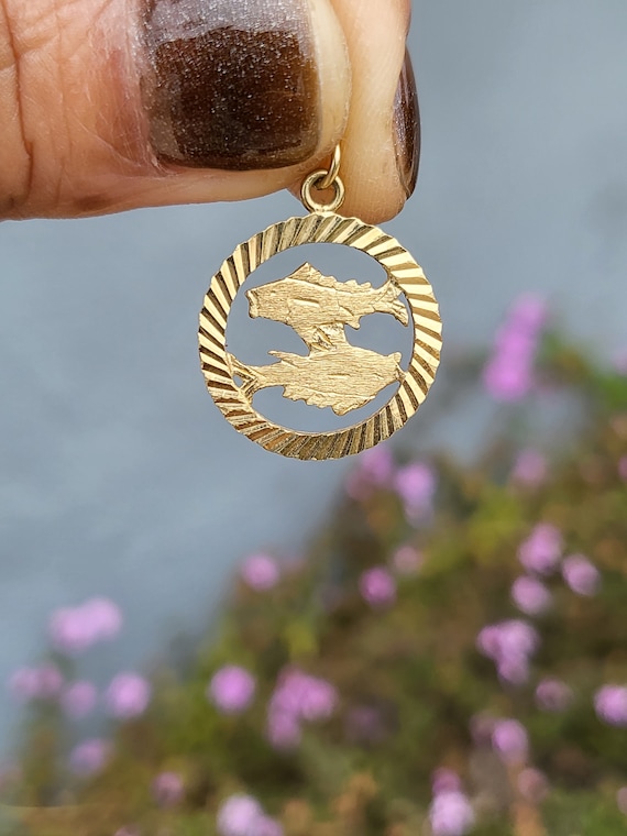 Vintage 14k Pisces Charm