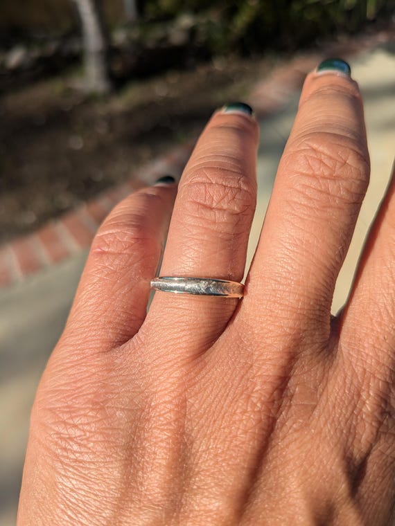Vintage 14kt white gold band