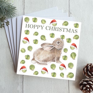 Carte de Noël Lapin et choux
