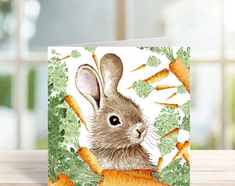 Rabbit Design Card - Birthday / Thinking Of You / Easter / Garden Lover / Animal Lover /