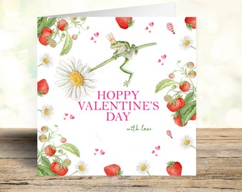 Hoppy Frog Valentine's Day Card - Cute / Funny Frog Card