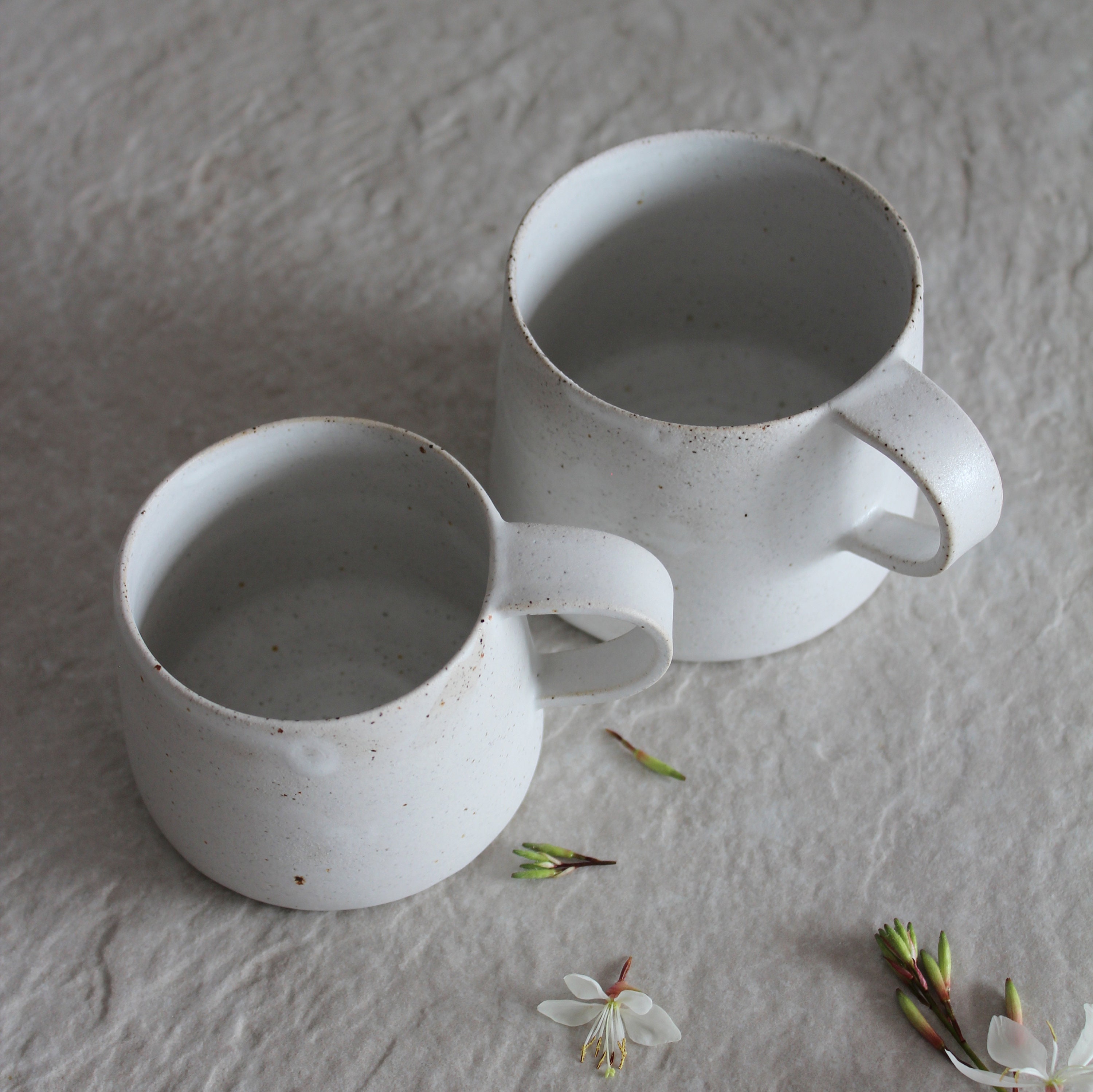 Handmade White Stoneware Coffee Mug, Matte Ceramic Tea Cup - Etsy