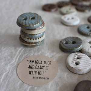 Handmade Ceramic Button Small Button Rustic Earthy Button Clothing Accent  Round Button Unique Artisan Textured Button Sewing Supplies