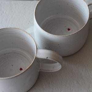 Handmade Ceramic Mug with Hidden Heart – Gift for Mom, New Baby Gift, Pottery Cup, Minimalist Mug, Love Gift, Motherhood Keepsake