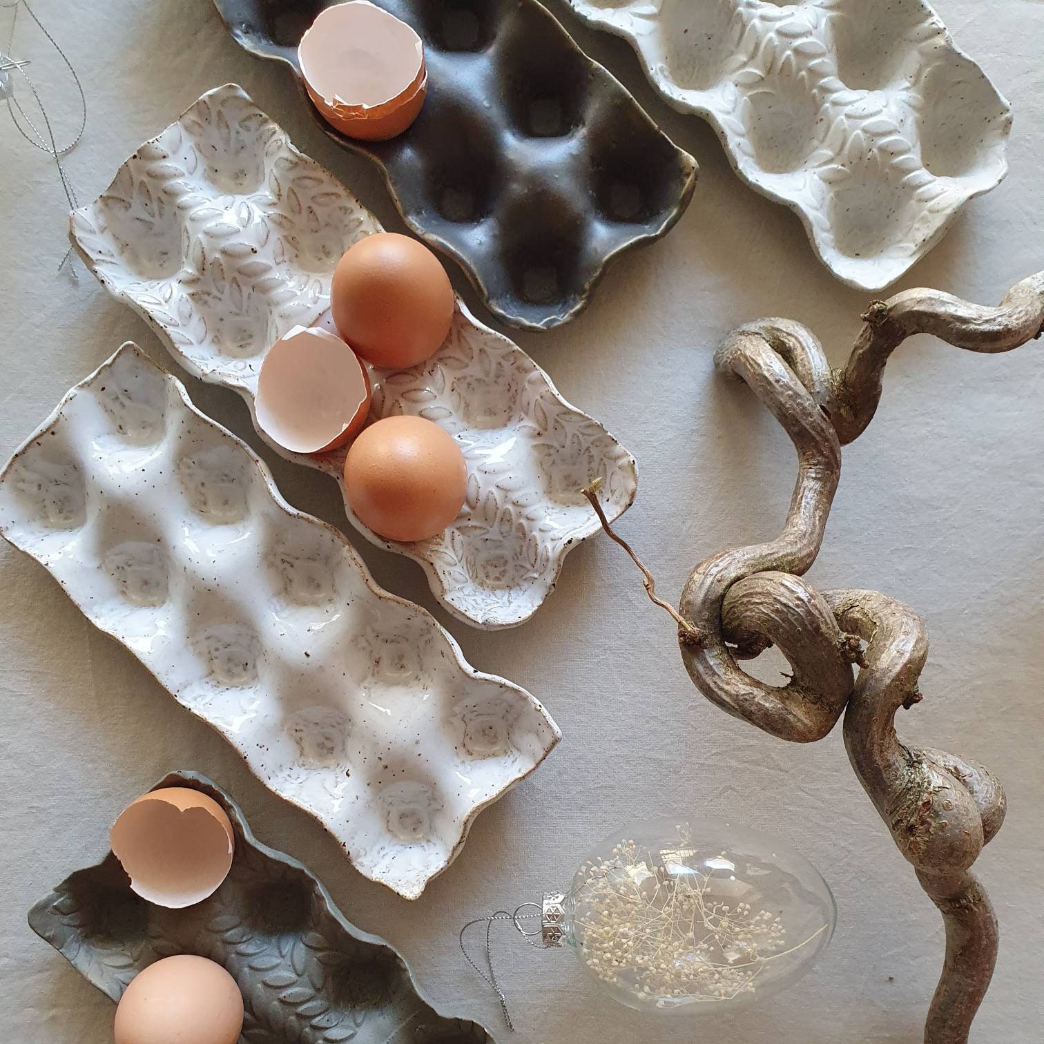 Handmade Speckled Egg Holder 