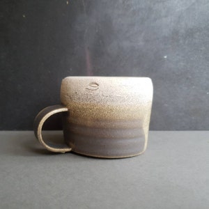 Brown Heart Coffee Cup Handmade Stoneware Cup Coffee Lover Gift for Her Artisan Ceramic Tea Cup with Handle image 4