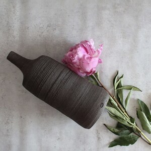 Black Wabi-Sabi Pottery Vase Large Ceramic Vase Home Decor Hand Thrown Stoneware Table Decor Handmade image 5