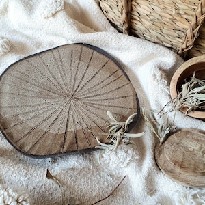 Light Brown Asimetric Different Sized Plates Ceramic Plate Pottery Dessert Cake Salad Serving Plate Handmade Ceramic Plate Pottery Gift