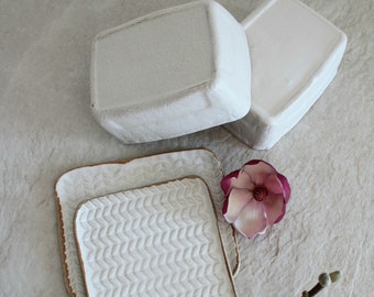 Ceramic Butter Plate Ceramic Plate White Matte Ceramic Baking Dish Handmade Ceramic Butter Dish Artistic Ceramic Dish Ceramic Dish Gift