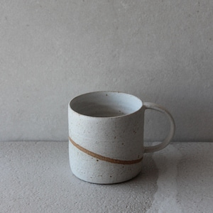 Rustic White Pottery Coffee Mug Handmade Stoneware Mug Coffee Lover Gift for Her Artisan Ceramic Mug with Handle
