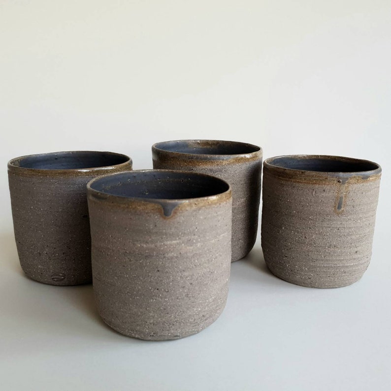 White/BronPottery Coffee Mug Rustic Stoneware Ceramic Mug Cafe au Lait Mug Tea Cup Handmade Coffee Lover Gift for Her image 3