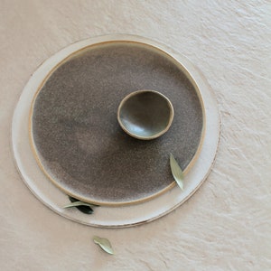 Green Stoneware Dinner Plate Serving Plate Large Rustic Pottery Handmade Ceramic Plate Pottery Dinnerware Serving Dish Plate Gift