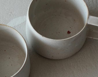 Handmade Ceramic Mug with Hidden Heart – Stoneware Pottery Cup, Motherhood Gift