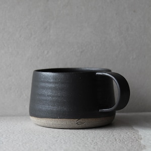 Black White Coffee Mug Handmade Stoneware Cup Coffee Lover Gift for Her Artisan Ceramic Tea Cup with Handle