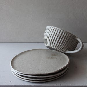 Gray Pottery Dessert Plate Artisan Ceramic Cake Plate Sandwich Salad Serving Plate Handmade Rustic Dinnerware Stoneware Plate Gift forHer