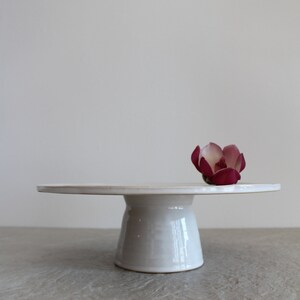 Cake stand Handmade ceramic serving stand Serving stand White stoneware Modern gift Handmade gift Ceramics Handmade pottery