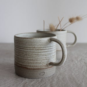 Handmade Gray Stoneware Coffee Mug, Artisan Ceramic Tea Cup