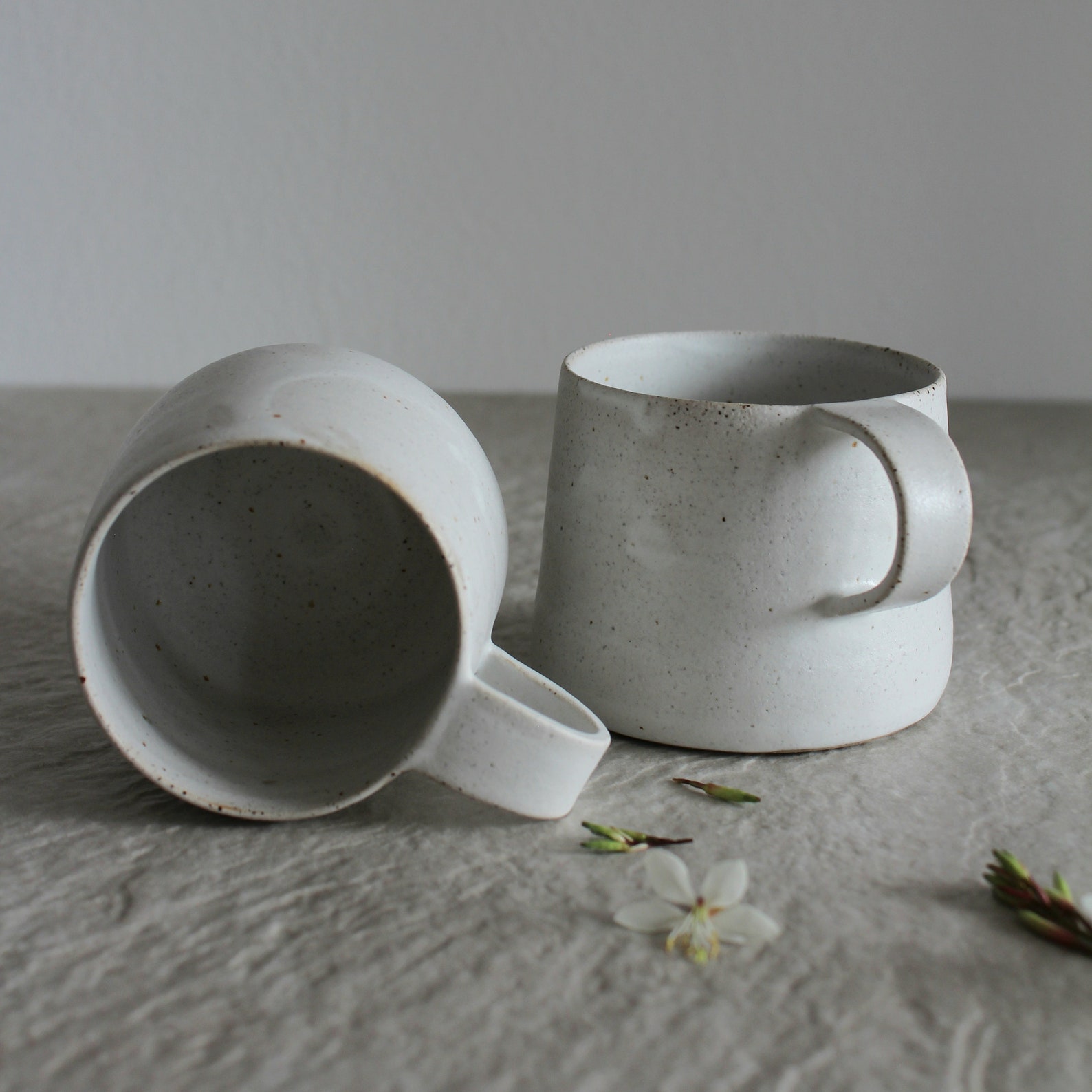 Handmade White Stoneware Coffee Mug, Matte Ceramic Tea Cup - Etsy